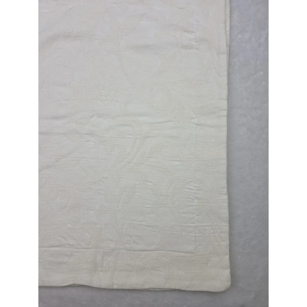 Bella Notte Vienna King Sham Ivory Chenille Scroll Shell Button USA Rayon Cotton